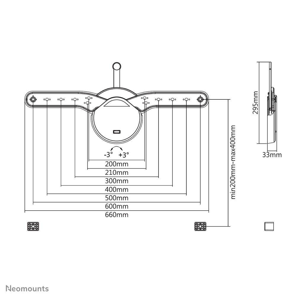Neomounts OLED-W600BLACK TV-beugel wand 32-70" - vlak
